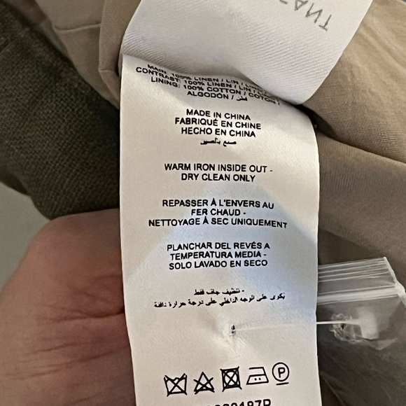 Significant Other High Waisted Pleated Linen Trousers Wide Leg Pants Khaki 6 - Picture 9 of 10